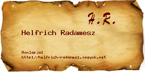 Helfrich Radamesz névjegykártya